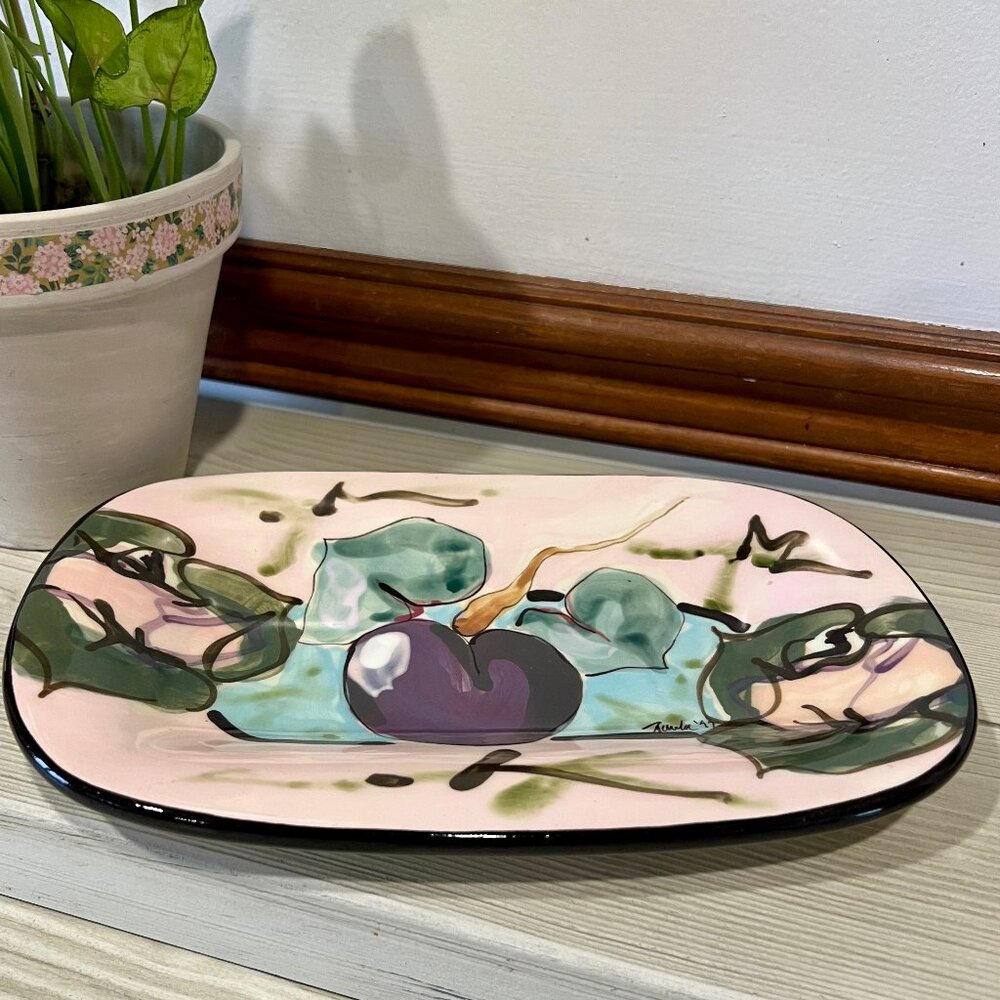 SALE 3/$20** Paula Estey 1999 Purple Plum Rectangle Plate